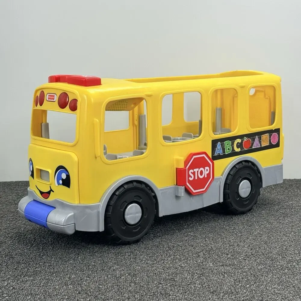 Fisher-Price Mega Little People Big Yellow School Bus Musical Pull Along Toy
